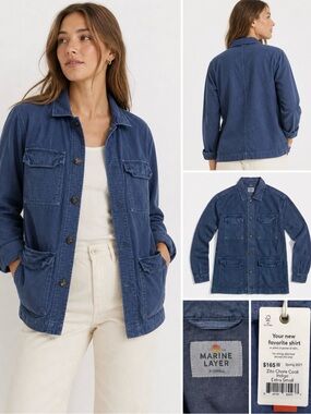 Marine Layer Zito Chore Coat‎ Indigo XS Cotton Utility Jacket NWT